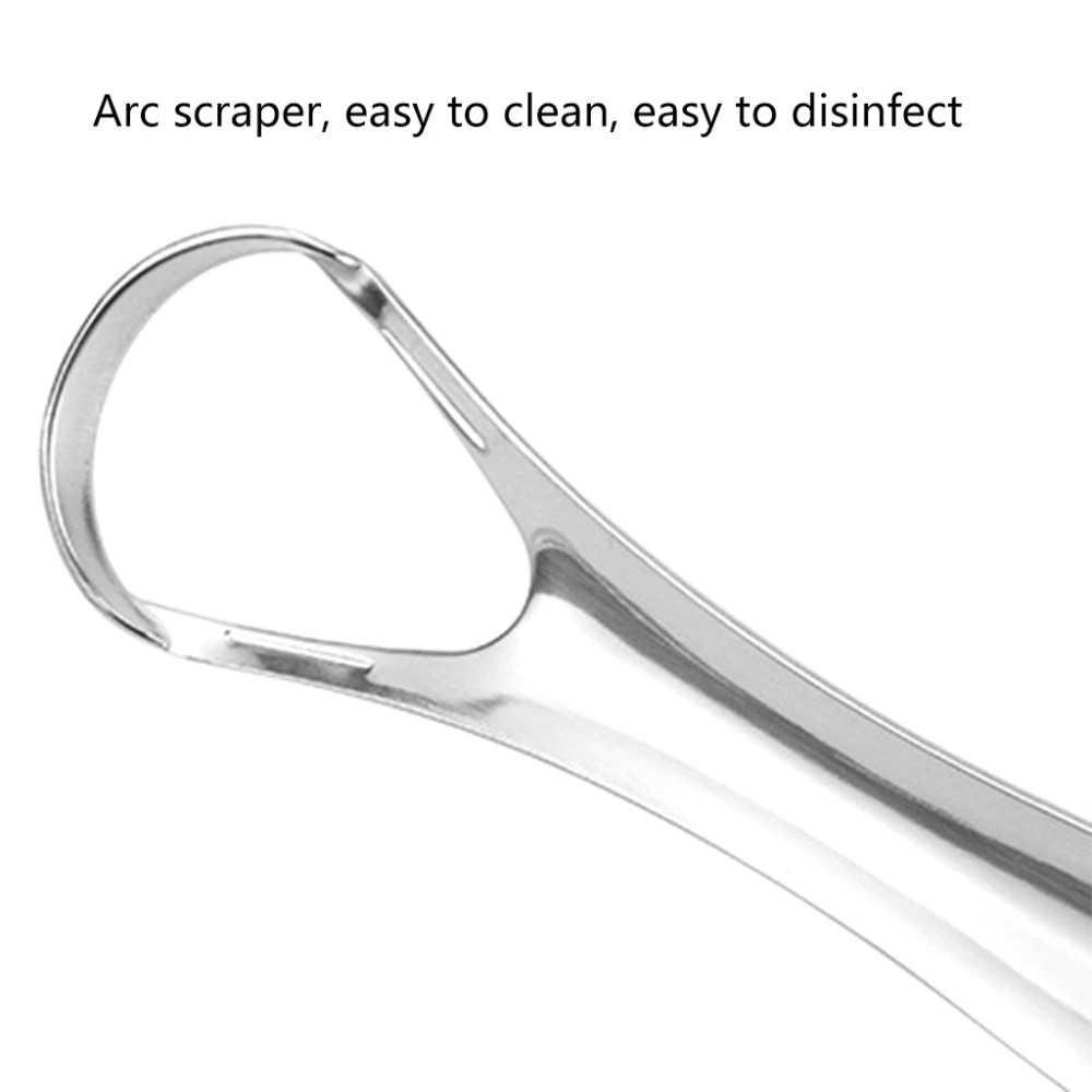 FourSoft Pembersih Lidah Tongue Oral Scraper Stainless Steel - Membersihkan Lidah dengan Maksimal, Anti Karat
