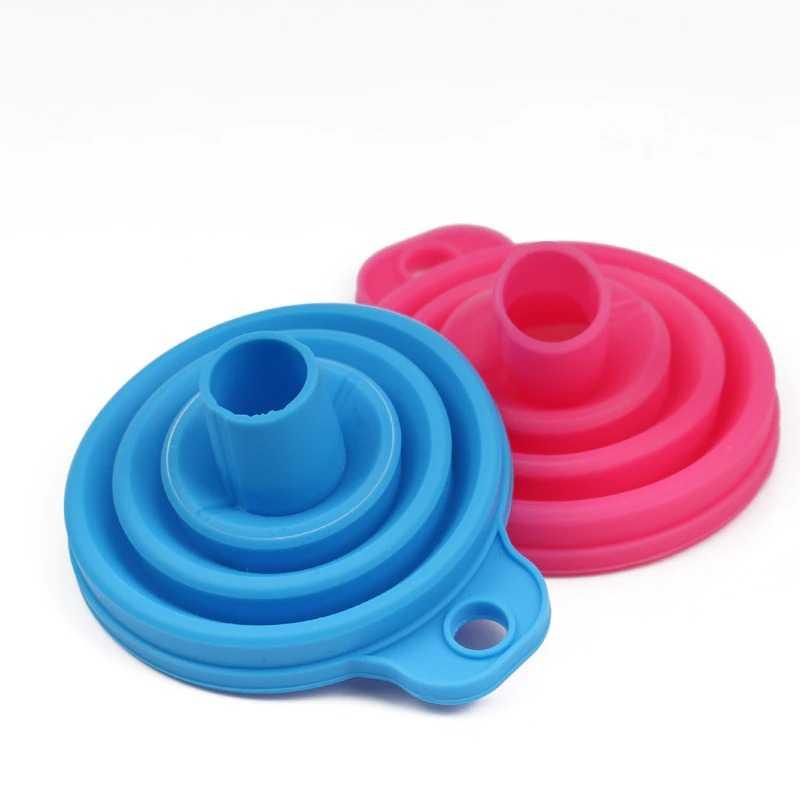 Carzkool Corong Lipat Air Minyak Oli Collapsible Silicone Funnel Memudahkan Pemindahan Cairan, Ringkas untuk Dibawa