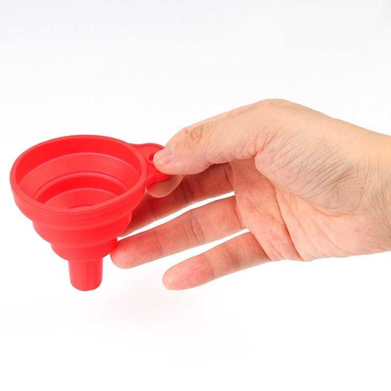 Carzkool Corong Lipat Air Minyak Oli Collapsible Silicone Funnel Memudahkan Pemindahan Cairan, Ringkas untuk Dibawa
