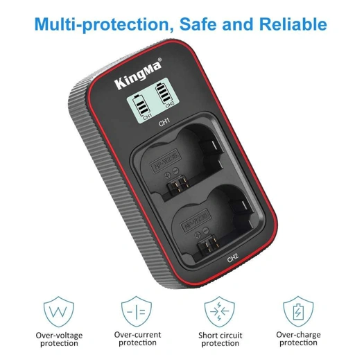 Image of KingMa Charger Baterai 2 Slot for Fujifilm X-T4 NP-W235 - Dual Pengisian, Efisien - Ringkas, Praktis IH