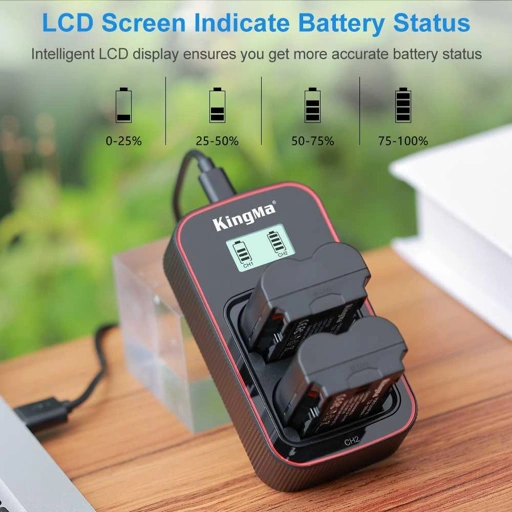 Image of KingMa Charger Baterai 2 Slot for Fujifilm X-T4 NP-W235 - Dual Pengisian, Efisien - Ringkas, Praktis IH