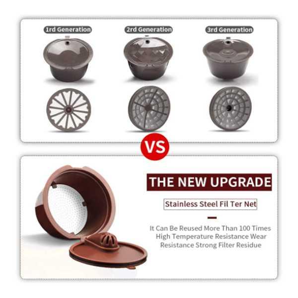 iCafilas Capsule Upgrade 3PCS for Nescafe Dolce Gusto - Reusable Coffee Pods, Eco-Friendly Solution