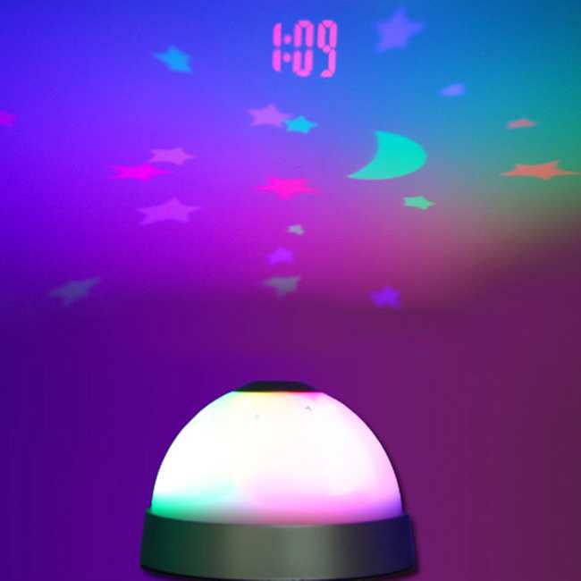 YC Proyektor Lampu Tidur Cahaya Bintang dengan Jam Alarm - Suasana Baru di Kamar Anda, Desain Minimalis
