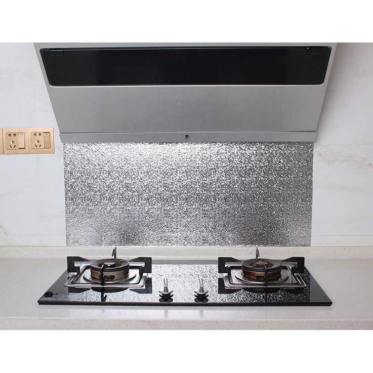 AWOO Stiker Wallpaper Aluminium Foil Anti Minyak Waterproof - Menjaga Kebersihan dengan Lebih Mudah, Cocok untuk Dapur atau Kamar Mandi