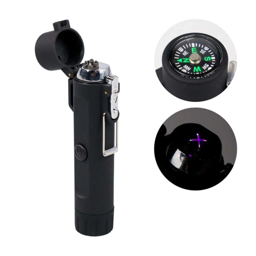 Image of Focus Korek Api Elektrik Pulse Plasma Cross Double Arc with Senter LED - JL320, Kemudahan Api dengan Teknologi Plasma dan Senter LED IH