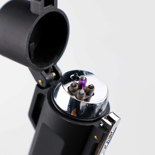 Image of Focus Korek Api Elektrik Pulse Plasma Cross Double Arc with Senter LED - JL320, Kemudahan Api Tanpa Nyala, Desain Senter LED Menarik