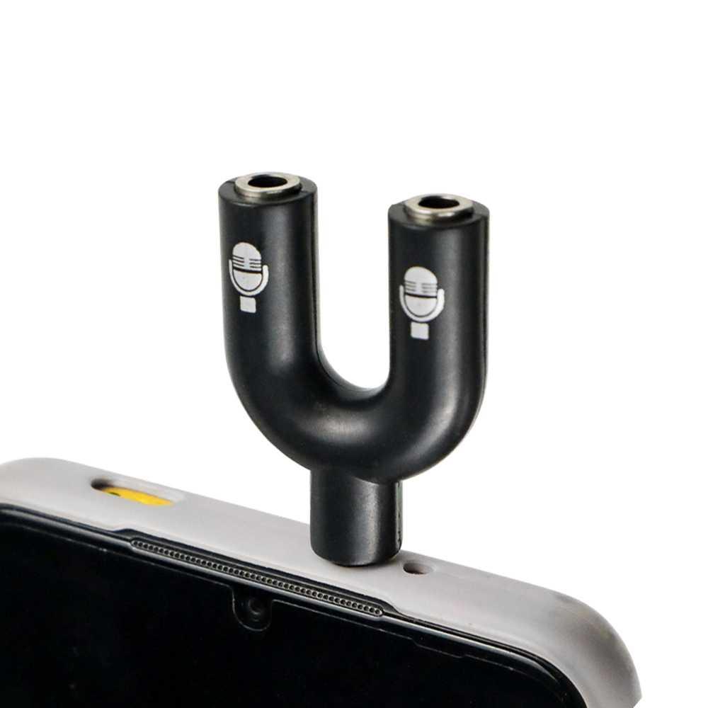 Overfly Splitter Audio Shape U 3.5mm ke Mic dan Mic - K0650, Splitter Audio Dual Mic - Kualitas Jernih, Desain Minimalis