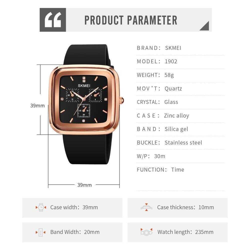 SKMEI Jam Tangan Analog Pria Silicone 1902 - Elegan dan Tahan Air, Strap Nyaman