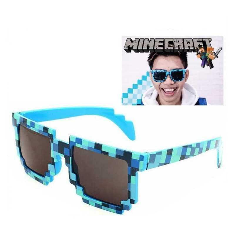 Long Keeper Kacamata Model Pixel Minecraft Mosaics UV400 - 088, Perlindungan Mata Anak dari Sinar UV, Desain Stylish - Cocok untuk Semua Usia