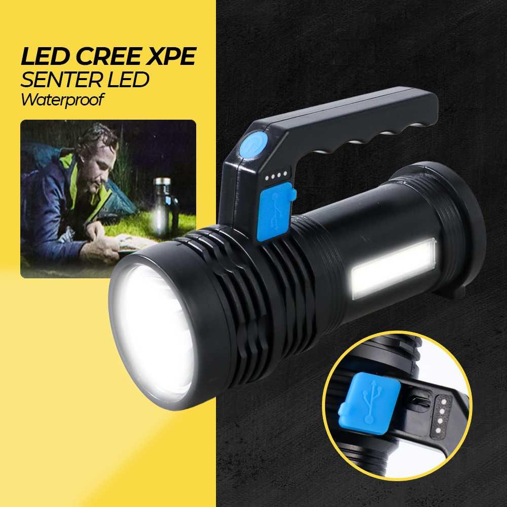 Pocketman Senter LED Flashlight Waterproof USB 3W Cree XPE + COB - SL05, Cahaya Terang & Hemat Energi, Desain Portable