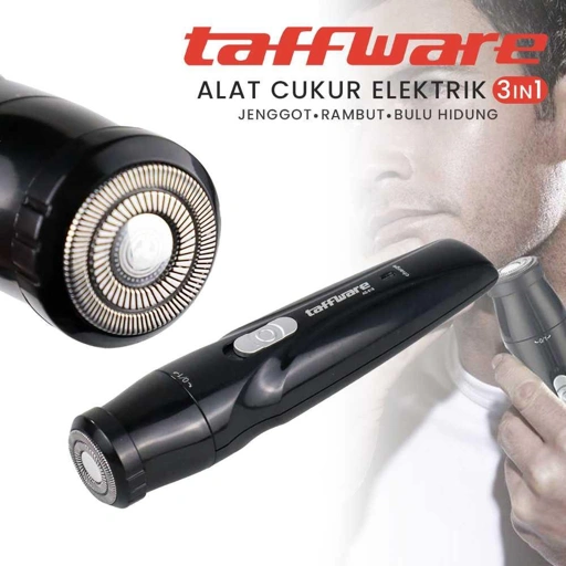 Image of Taffware Alat Cukur Elektrik 3in1 Jenggot Rambut Bulu Hidung - AG-818, Cukur Tanpa Luka - Praktis dan Portabel IH