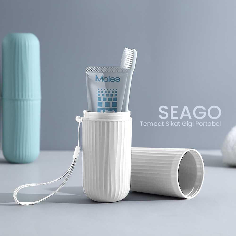 SEAGO Tempat Sikat Gigi Portabel Travel - Praktis dan Higienis, Desain Minimalis