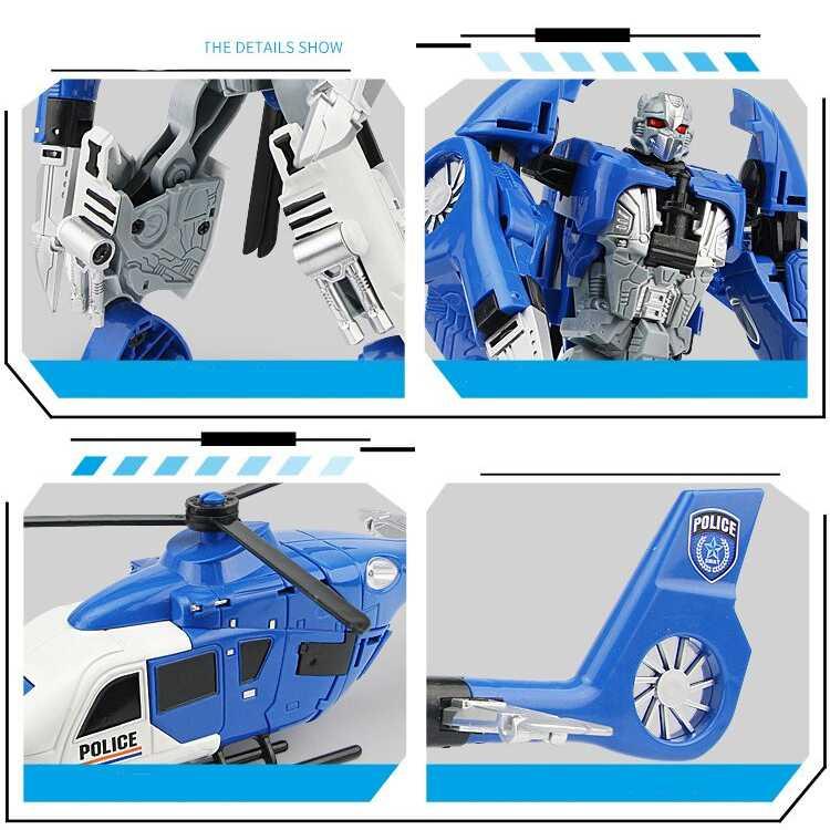 KY Mainan Action Figure Helikopter Transformer - Berubah Bentuk Unik, Cocok untuk Anak yang Suka Robot