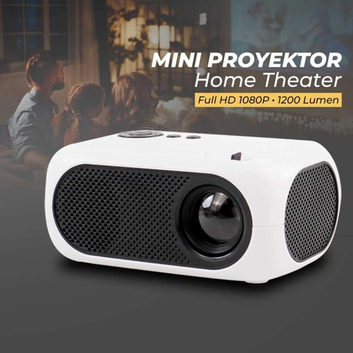 Image of Taffware Proyektor Mini LCD Full HD 1080P 1200 Lumens - Nuansa Bioskop Rumahan, Desain Minimalis IH