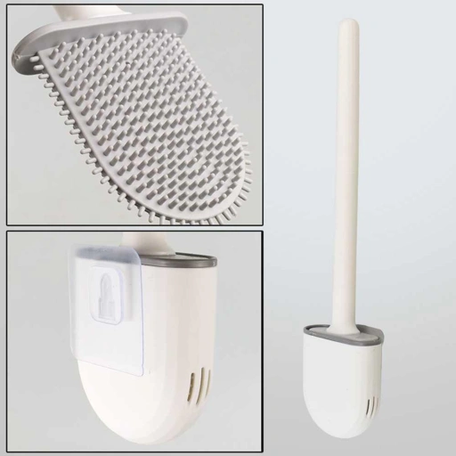 Image of LJSHU Sikat Toilet TPR Silicone Bathroom Brush - Kebersihan Maksimal, Desain Lentur IH