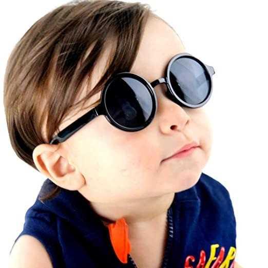 WFJIA Kacamata Hitam Anak Anti UV Round Vintage Style - Lindungi Mata Anak dari Sinar UV, Bergaya Vintage