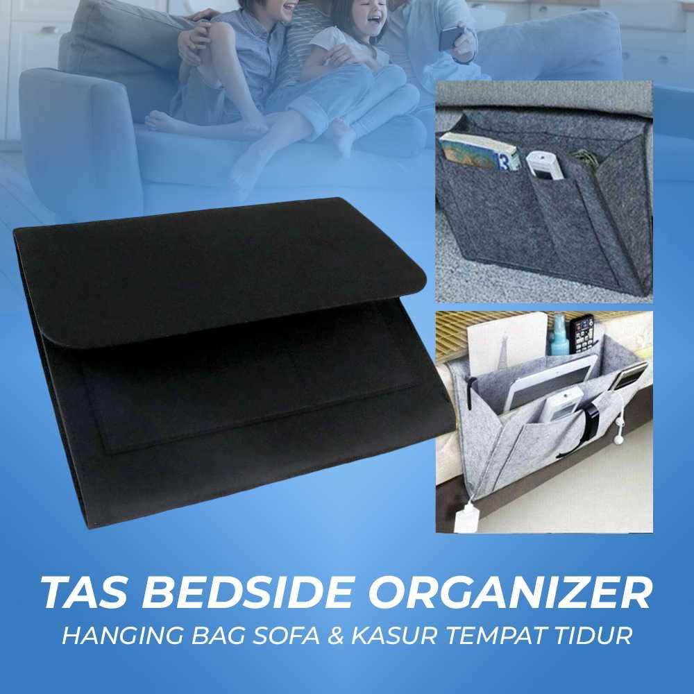LENZERO Tas Bedside Organizer Hanging Bag - Solusi Simpan Barang di Samping Sofa, Desain Minimalis
