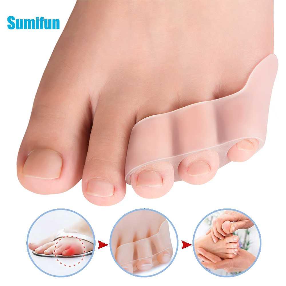 Sumifun Pemisah Jari Kaki Bunion Three Hole - Meringankan Nyeri & Meningkatkan Keseimbangan, Pink