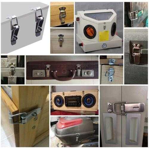 Taffware Kaitan Peti Grendel Spring Lock Stainless Steel - Keamanan Ganda, Fleksibel, Tahan Karat