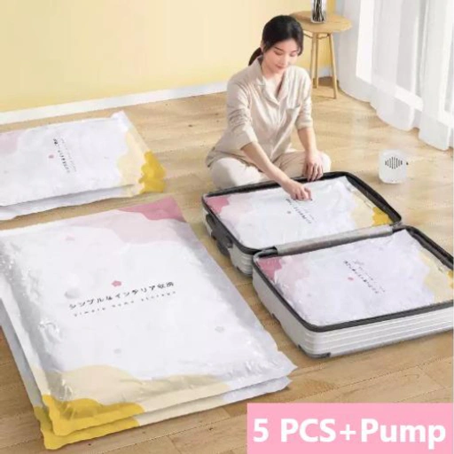 Image of TaffPACK Kantong Plastik Vakum Pakaian Electric Pump - Hemat Ruang, Kuat, Tidak Berbau IH