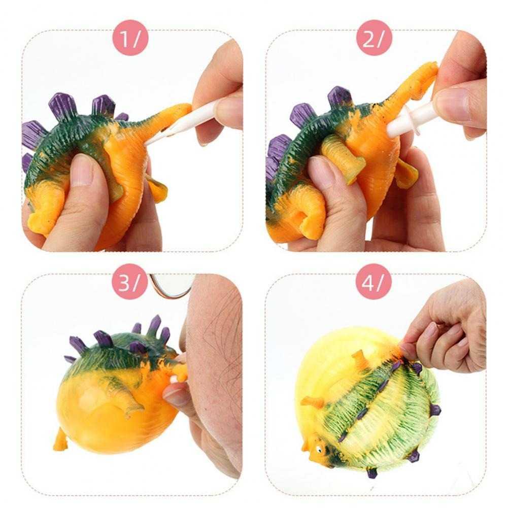 MOONBIFFY Mainan Tiup Balon Dinosaurus - Mainan Unik untuk Anak, Tiup dan Bisa Membesar, Aman untuk Anak, TPR