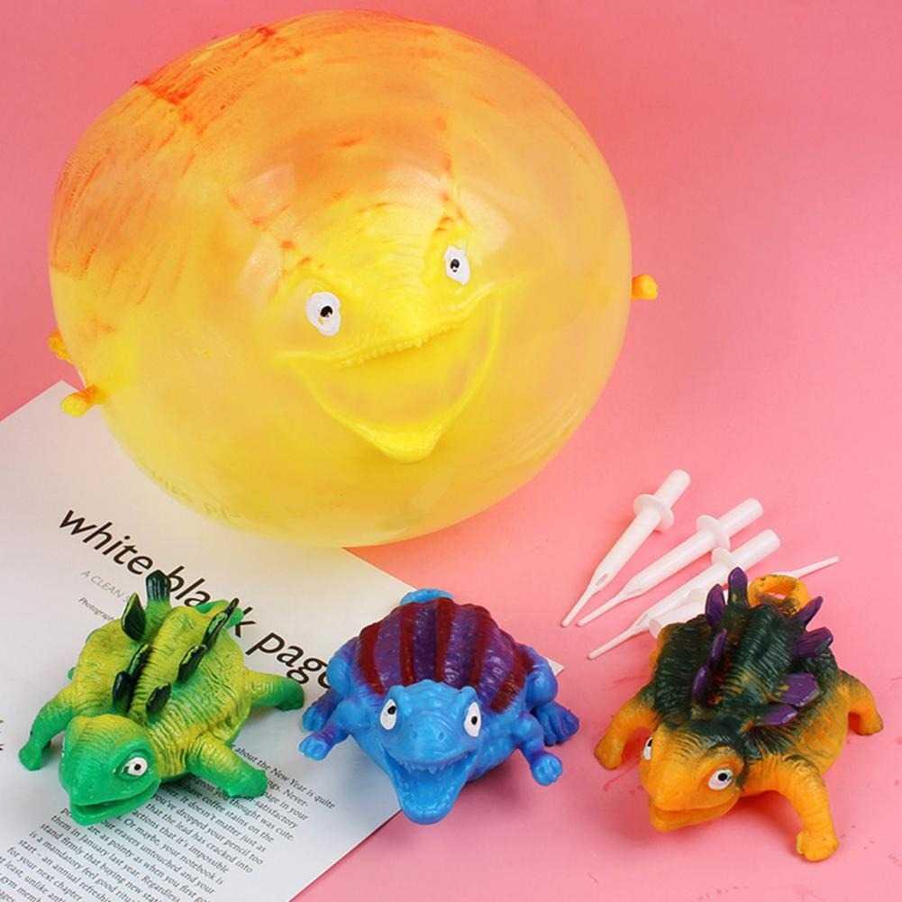 MOONBIFFY Mainan Tiup Balon Dinosaurus - Mainan Unik untuk Anak, Tiup dan Bisa Membesar, Aman untuk Anak, TPR
