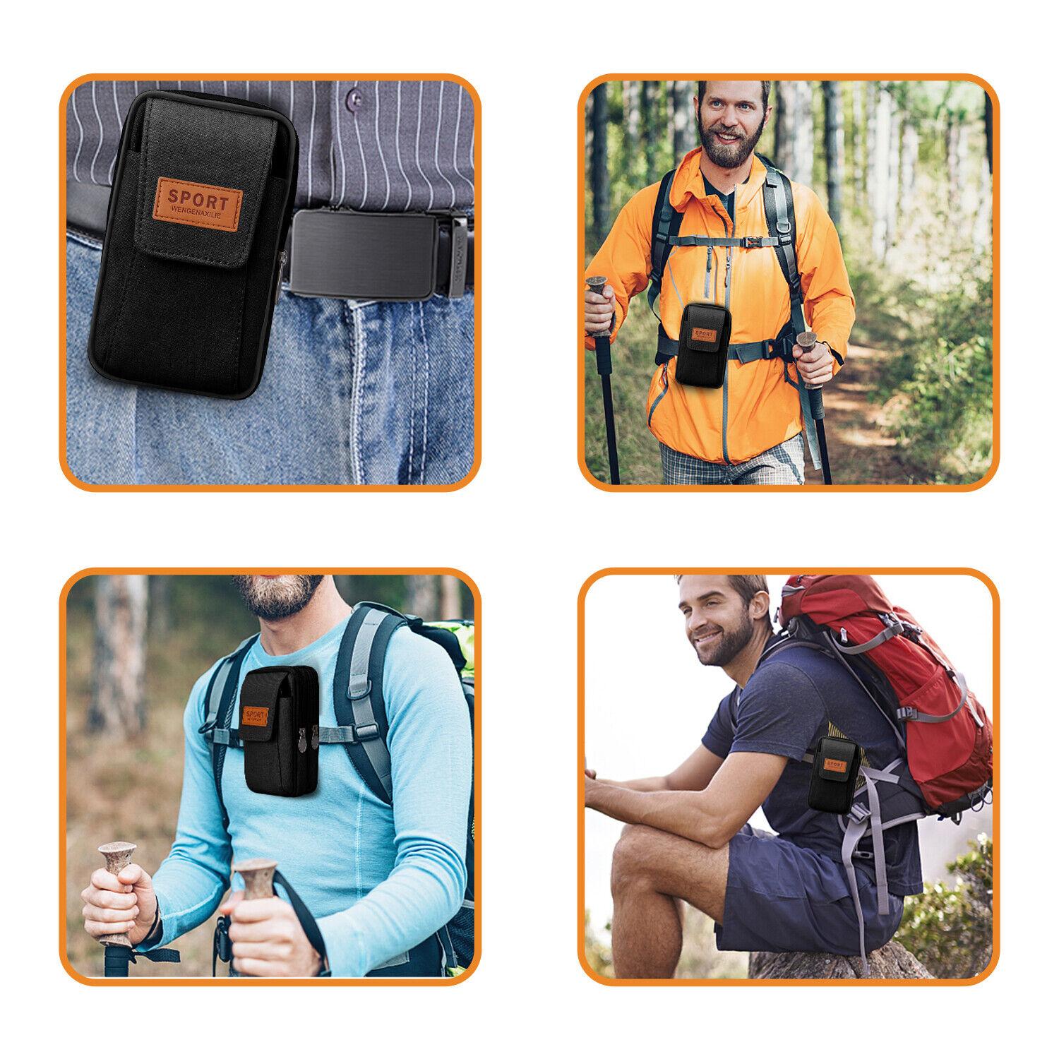 SPORT WENGENAXILIE Tas Pinggang Mini Waist Bag Canvas 2 Layer - Ruang Penyimpanan Besar, Keamanan Tinggi, Desain Nyaman