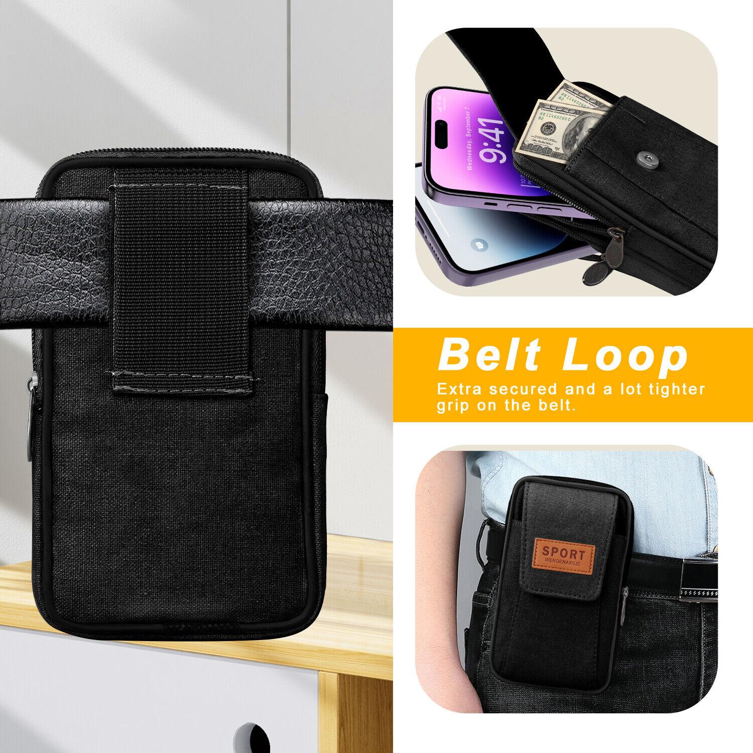 SPORT WENGENAXILIE Tas Pinggang Mini Waist Bag Canvas 2 Layer - Ruang Penyimpanan Besar, Keamanan Tinggi, Desain Nyaman