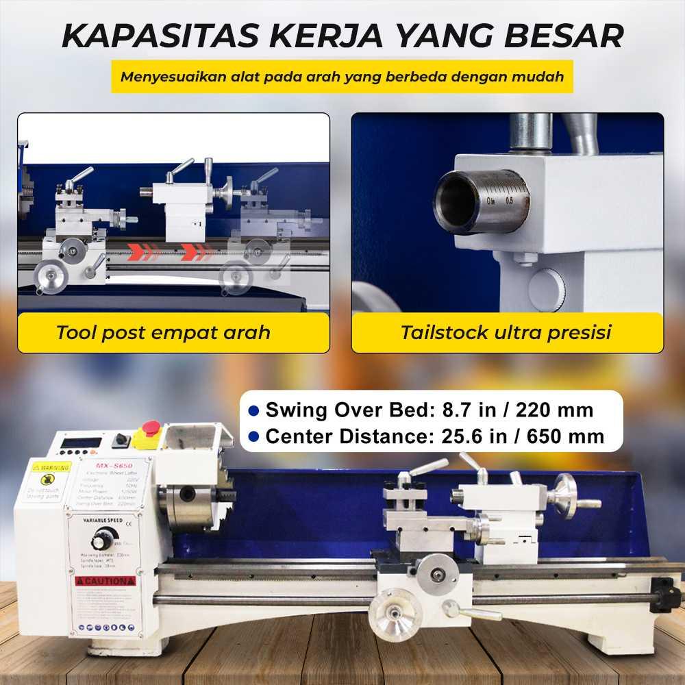 Mesin Bubut Mini Lathe DC Brushless 1250W - Pemrosesan Presisi, Hemat Ruang