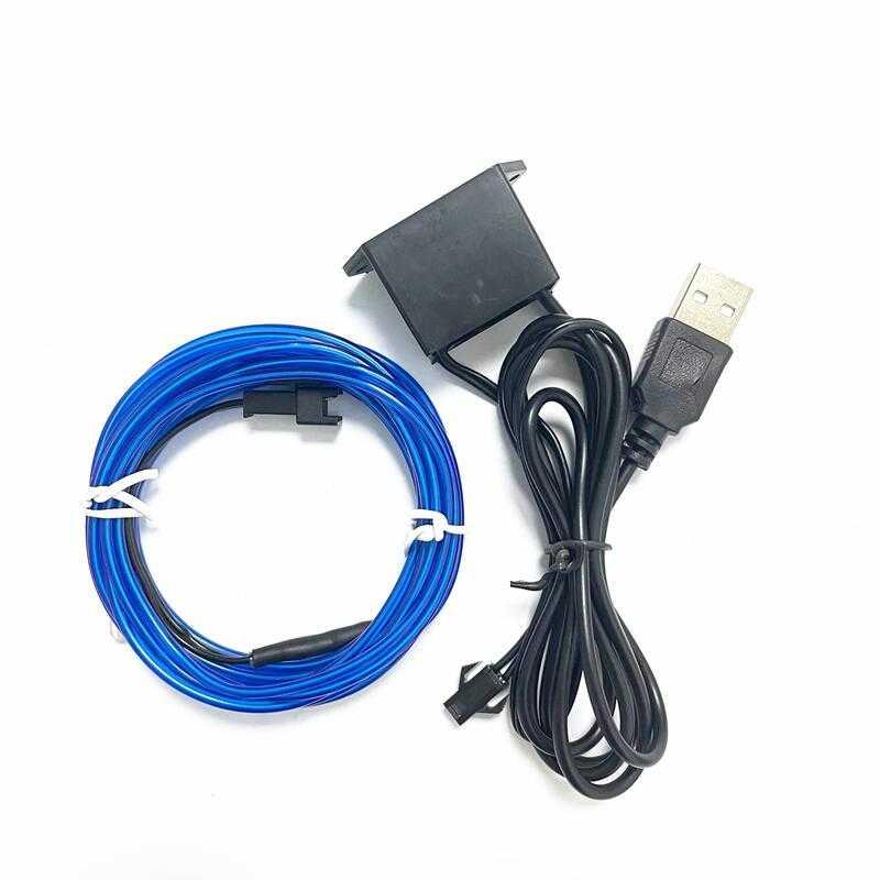 STAVOLAN Lampu Hias Neon Car Interior Ambient EL Light USB 5V 3M - STU-33, Cahaya Terang & Futuristik - Mempercantik Mobil