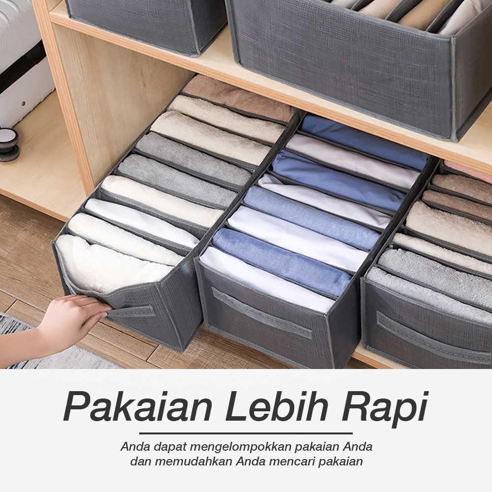 NUHAO Kotak Sekat Pakaian Storage Drawer Divider Box 9 Grid - Rapi dan Efisien, Hemat Waktu, Muat Beragam Jenis Pakaian - Modern dan Praktis