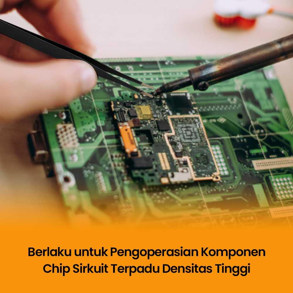 ESD Pinset Serbaguna Anti Static 3 PCS - Pemindahan Komponen Aman, Presisi, dan Nyaman, Hitam