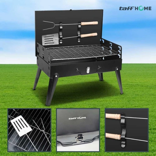 Image of TaffHOME Alat Panggang Arang Lipat BBQ Portable - Praktis Memasak di Mana Saja, Hemat Tempat IH