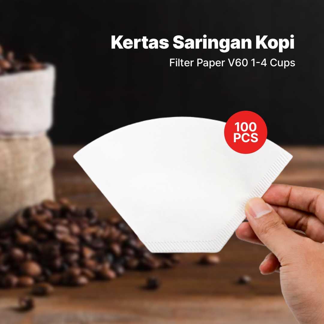 Kertas Saringan Kopi Filter Paper V60 1-4 Cup 100 PCS U102 Mesin Ekspreso Kopi Alat Penyaring Seduh Saringan Ampas Kertas Saring Espreso Otomatis IH