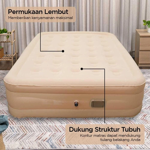 Image of OSHKI Kasur Angin Inflatable Bed Queen - Nyaman Tidur di Mana Saja, Hemat Tempat