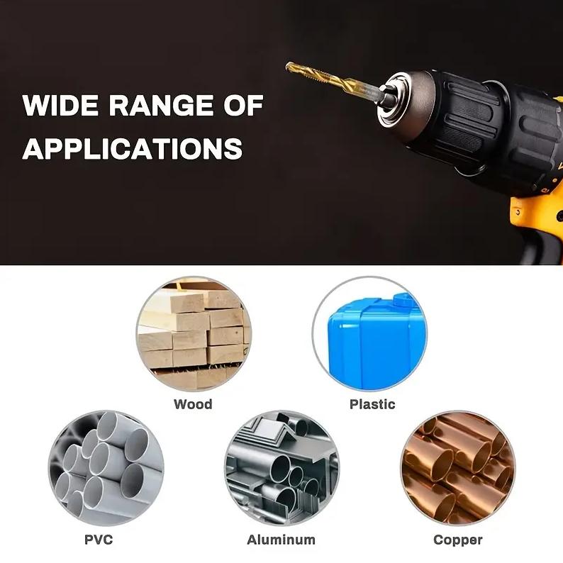 WALFRONT Mata Bor Drill Bit Countersink HSS M3-M10 6 PCS - Mata Bor Presisi - Cocok untuk Berbagai Material