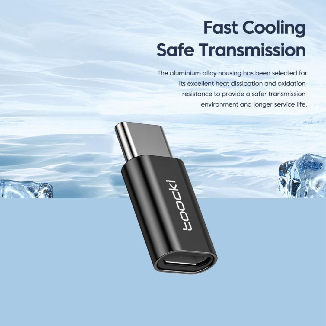 Toocki OTG USB Micro to Type C 2.0 Adapter Converter - Koneksi Mudah dan Cepat, Transfer Data Lancar