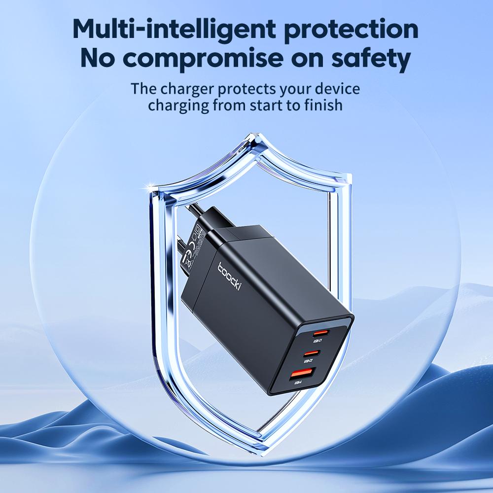Toocki Kepala Charger USB Fast Charging Multi Port PD QC 3.0 GaN 67W - Hemat Waktu, Efisien Energi