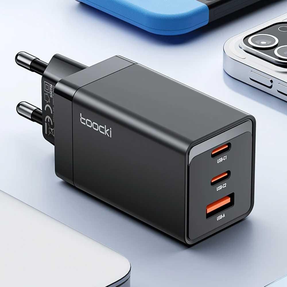Toocki Kepala Charger USB Fast Charging Multi Port PD QC 3.0 GaN 67W - Hemat Waktu, Efisien Energi