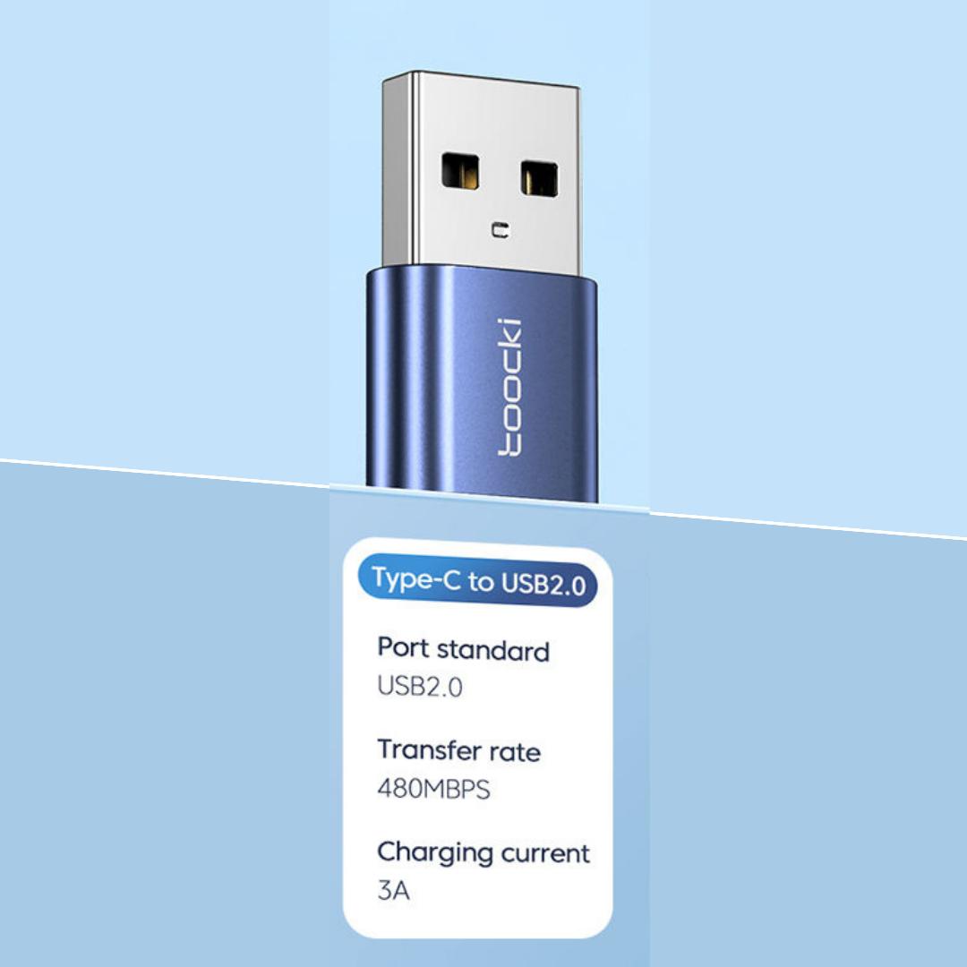 Toocki OTG Type C to USB 2.0 Adapter Converter - Koneksi Lancar, Pengisian Daya Cepat