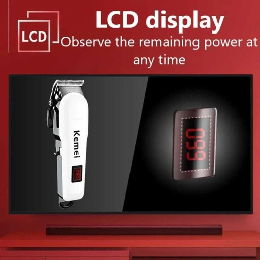 Kemei Cukur Rambut Professional Barber Hair Clipper Trimmer - KM-809A, Teknologi Digital Display - Potongan Rambut Presisi, Tahan Lama