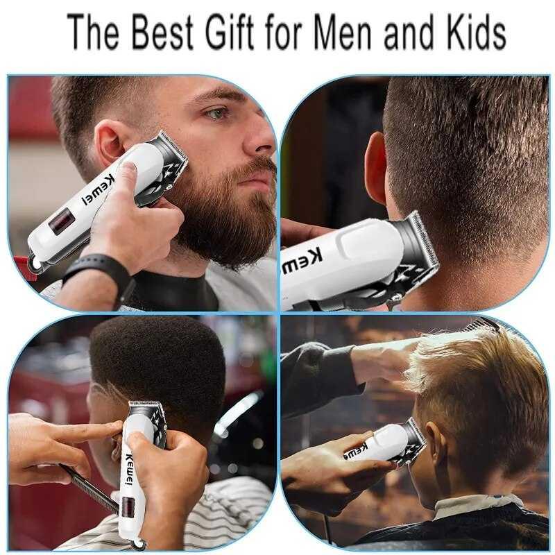 Kemei Cukur Rambut Professional Barber Hair Clipper Trimmer - KM-809A, Teknologi Digital Display - Potongan Rambut Presisi, Tahan Lama