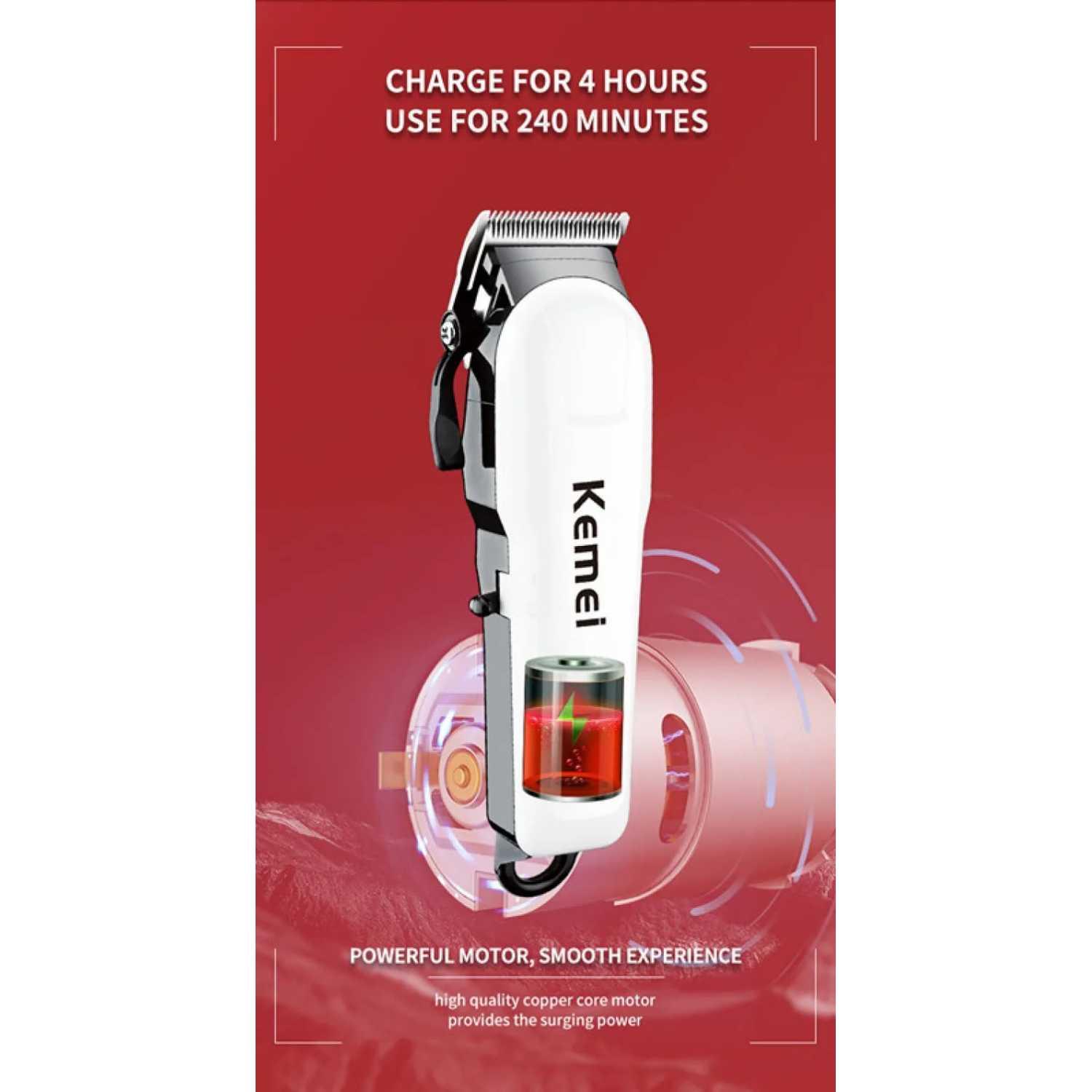 Kemei Cukur Rambut Professional Barber Hair Clipper Trimmer - KM-809A, Teknologi Digital Display - Potongan Rambut Presisi, Tahan Lama