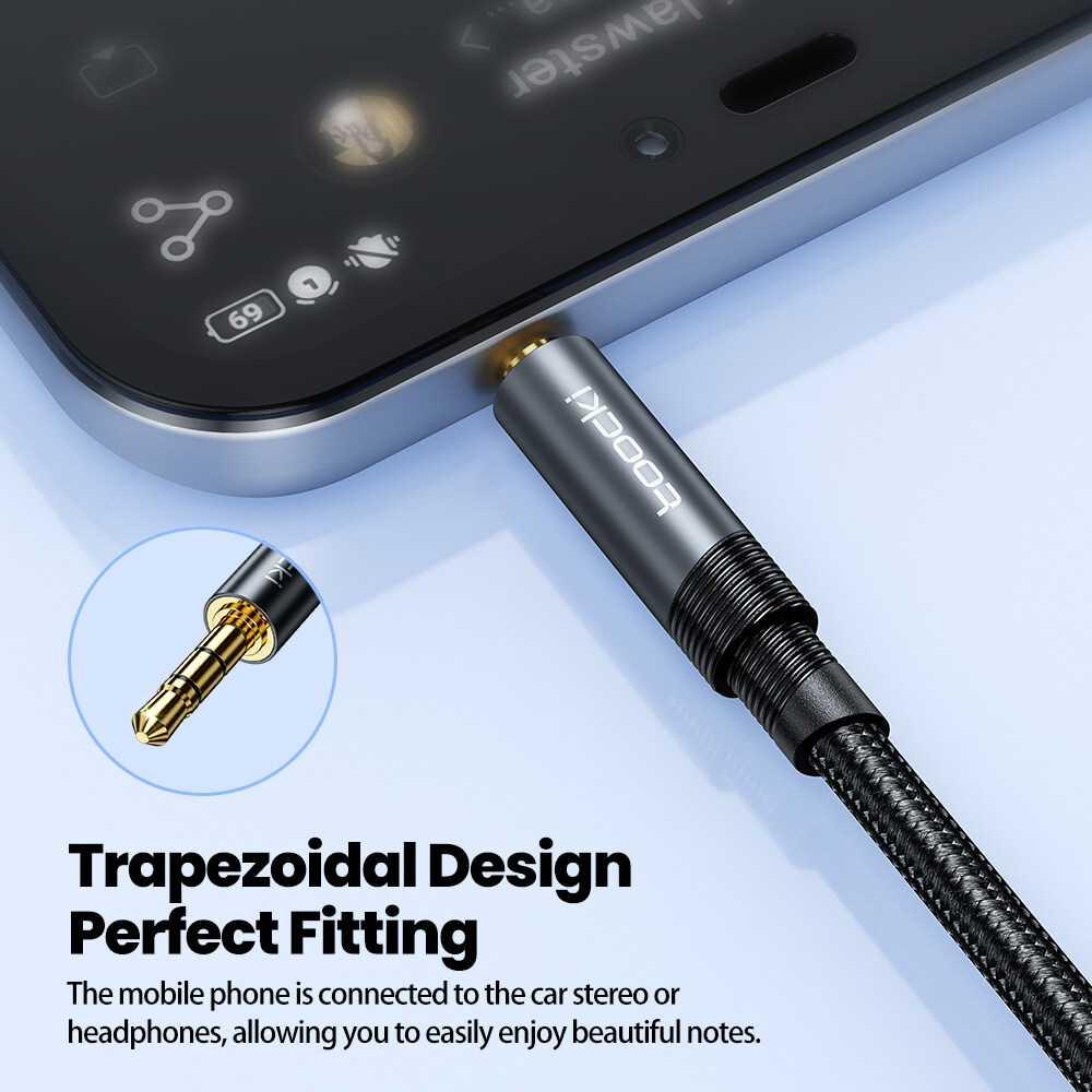 Toocki Kabel Audio Jack 3.5mm to Dual RCA Splitter Stereo Surround - Koneksi Audio Stereo, Suara Hi-Fi Immersif - Desain Kabel Tahan Lama