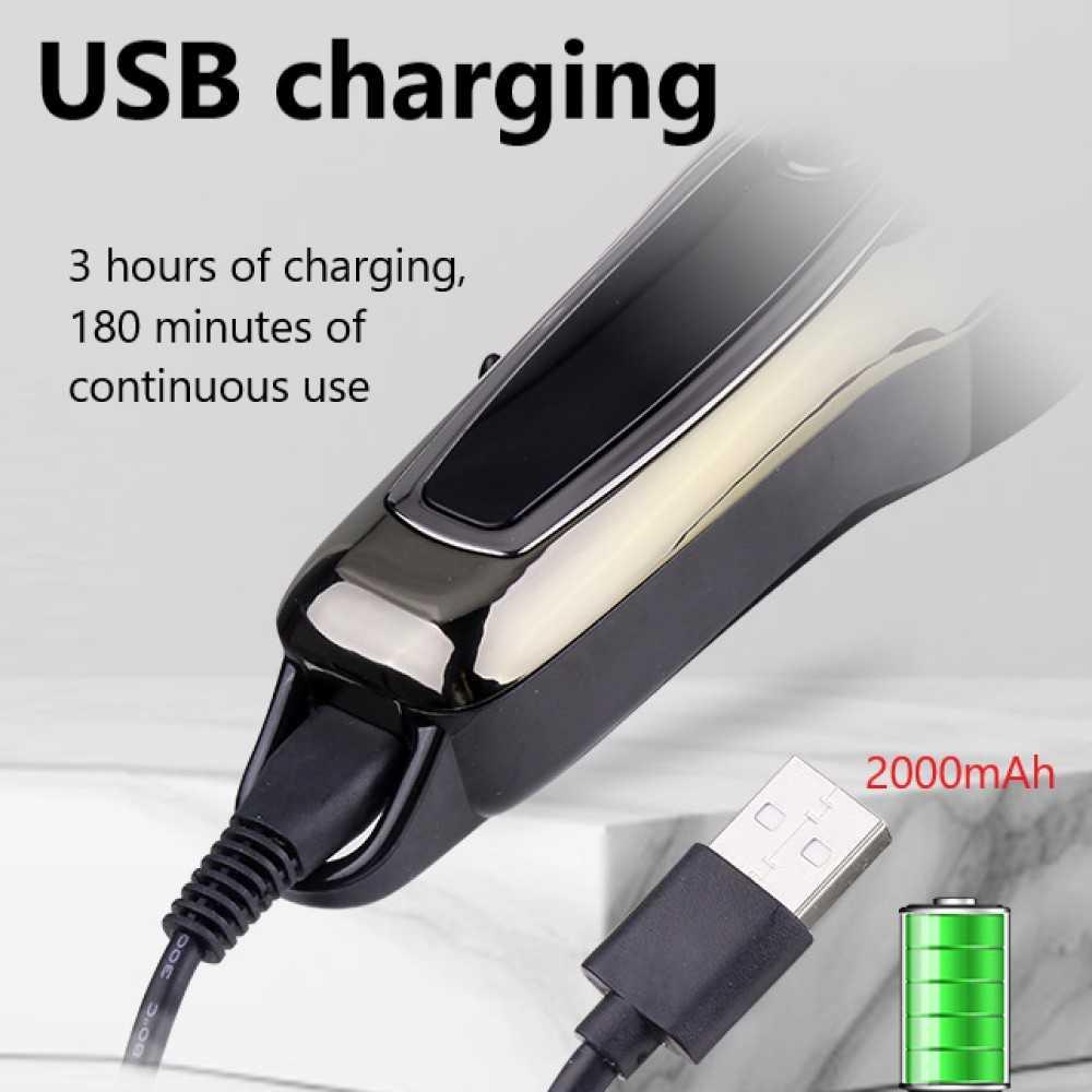 Kemei Alat Cukur Rambut Elektrik Hair Clipper Trimmer - Pisau Tajam, Tanpa Kabel, Layar LCD