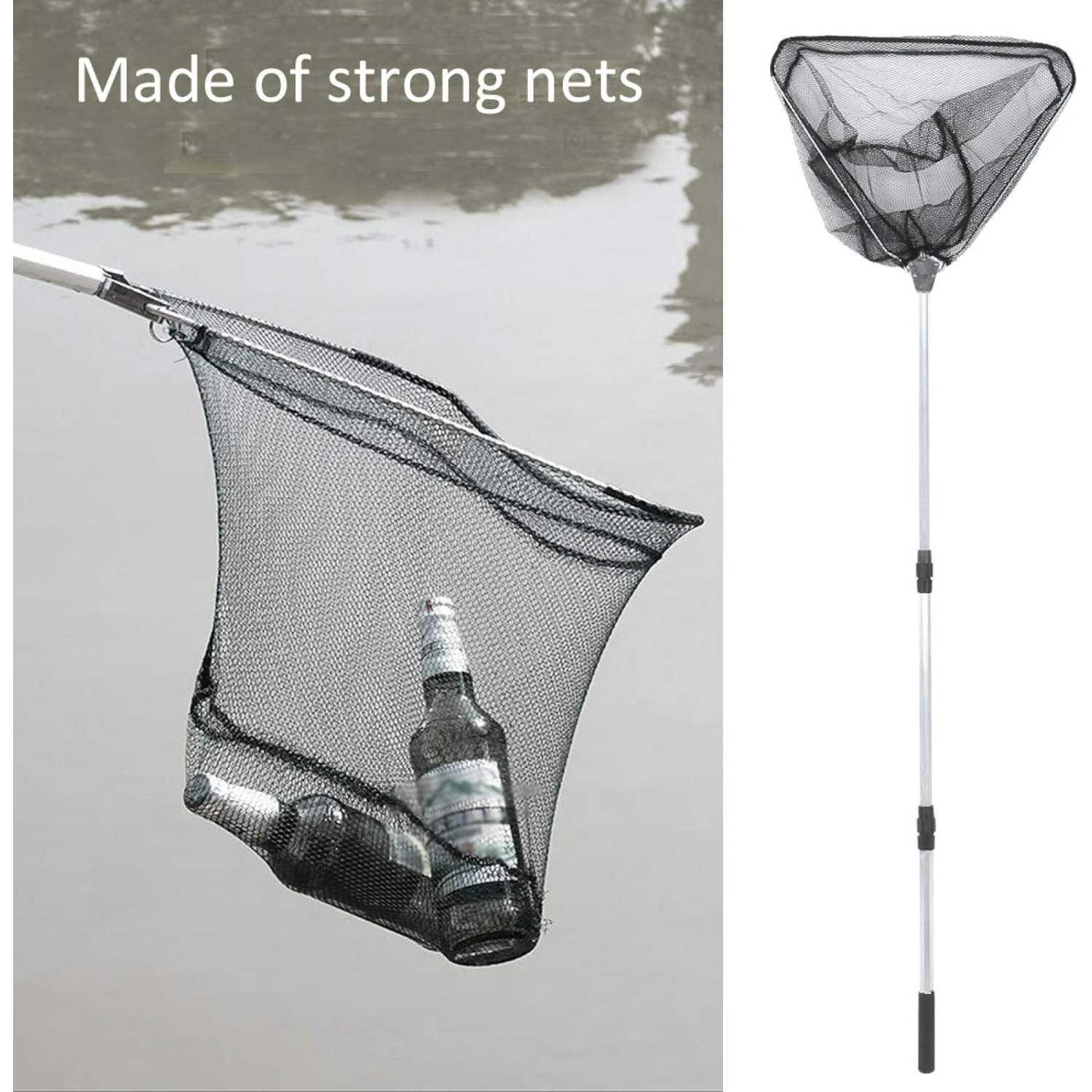 ZUOFILY Jaring Pancing Aluminium Alloy Triangle - Menaikkan Ikan dengan Mudah, Desain Teleskopik