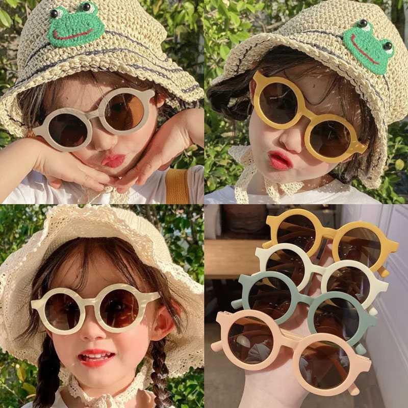 WFJIA Kacamata Hitam Anak Anti UV Round Vintage Style - Lindungi Mata Anak dari Sinar UV, Bergaya Vintage