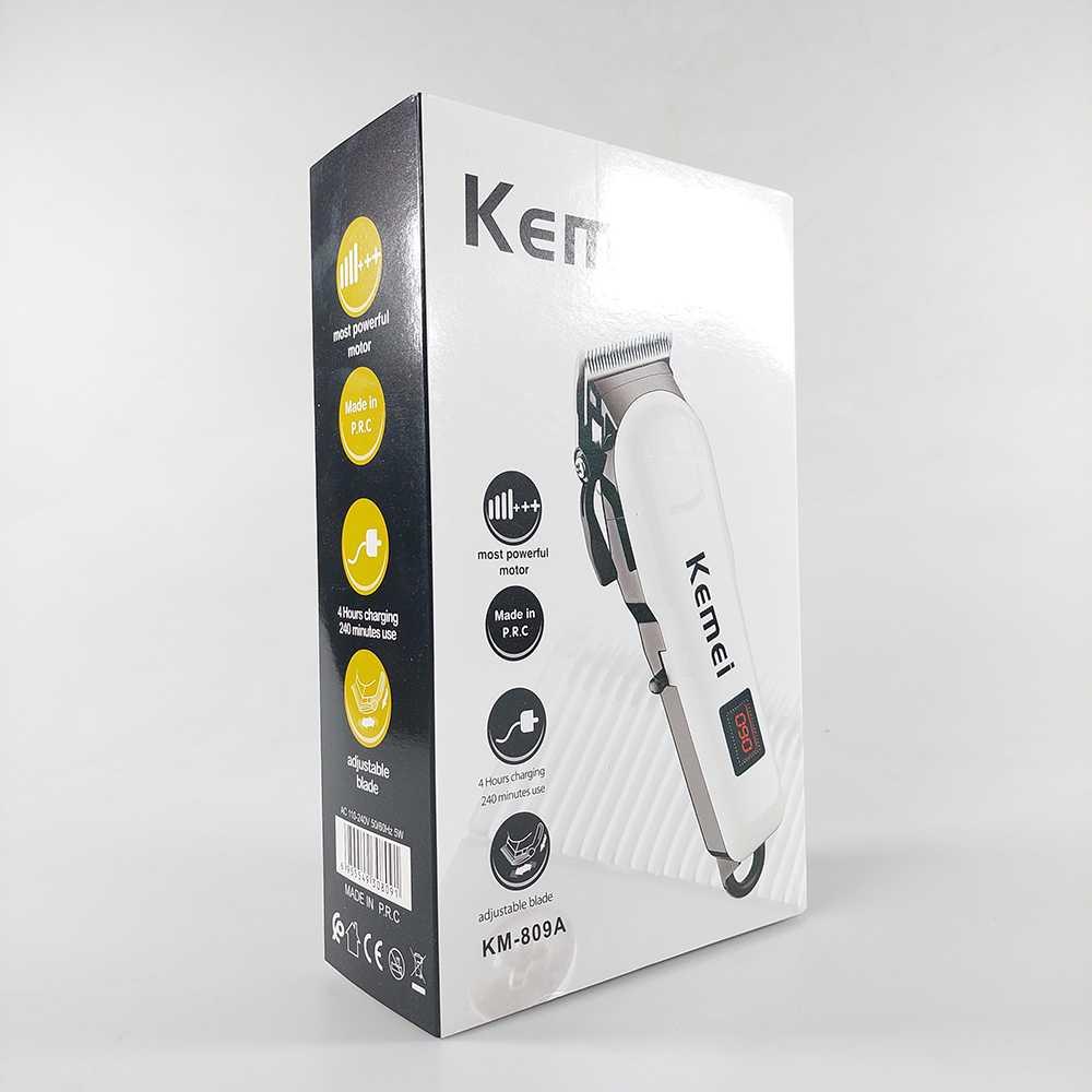 Kemei Cukur Rambut Professional Barber Hair Clipper Trimmer - KM-809A, Teknologi Digital Display - Potongan Rambut Presisi, Tahan Lama