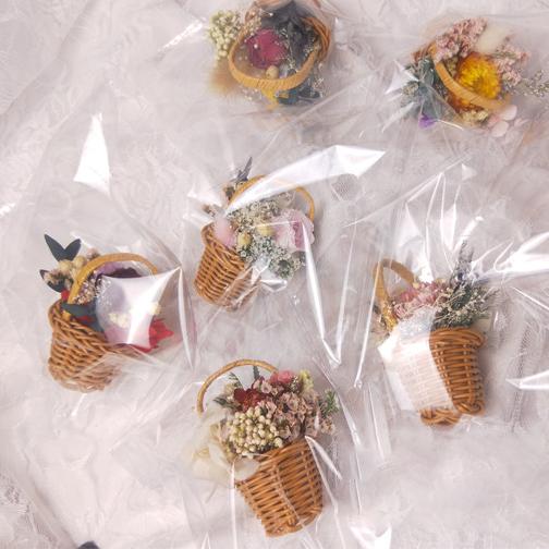 YINI Dekorasi Bunga Mini Keranjang Preserved Flower Basket - Cantik dan Unik, Tahan Lama - Estetik