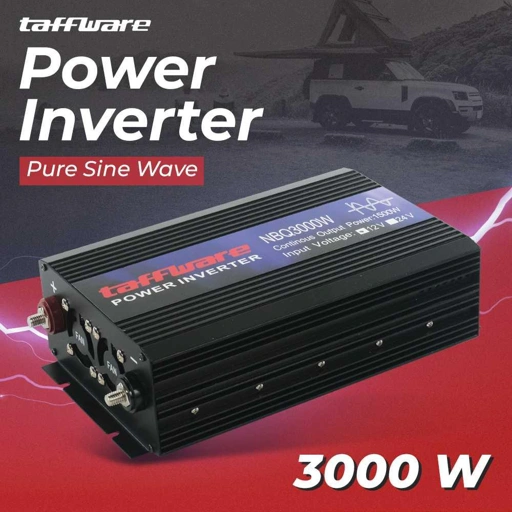 Image of Taffware Power Inverter Mobil Pure Sine Wave 3000W - Pengubah Arus DC ke AC, Solusi Listrik Handal IH